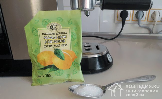 Применение лимонной кислоты – распространенный способ растворения накипи внутри домашних кофемашин