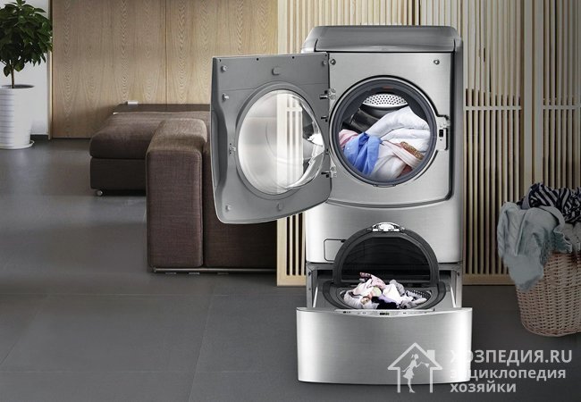 Современные машинки с двумя барабанами позволяют одновременно стирать одежду из разных типов ткани