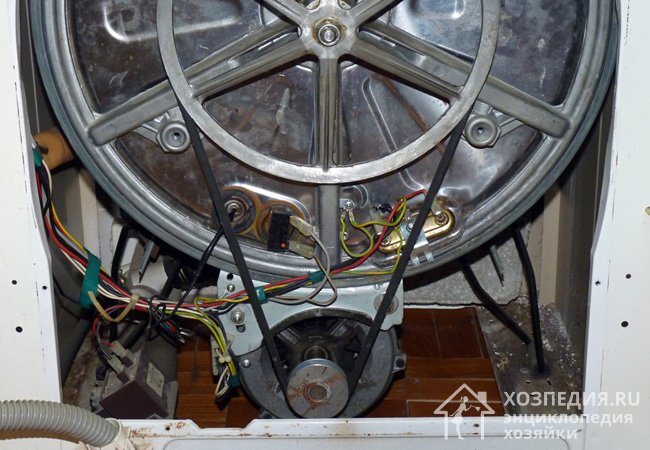 Приводной ремень и шкив барабана стиральной машины