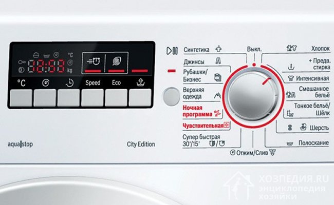 На фото – панель управления стиральной машины Bosch Maxx 5 SpeedPerfect WLG20160OE